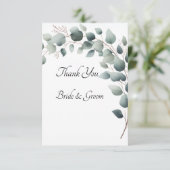Simple Eucalyptus Photo Thank you Card Bedankkaart (Staand voorkant)
