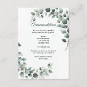 Simple Eucalyptus Wedding Accommodation  Informatiekaartje (Voorkant)