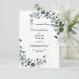 Simple Eucalyptus Wedding Accommodation  Informatiekaartje