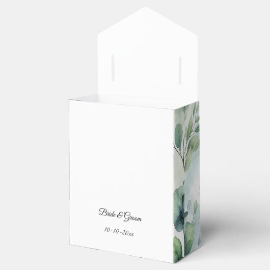 Simple Eucalyptus Wedding Bedankdoosjes (Geopend)