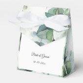 Simple Eucalyptus Wedding Bedankdoosjes (Voorkant Zijde)