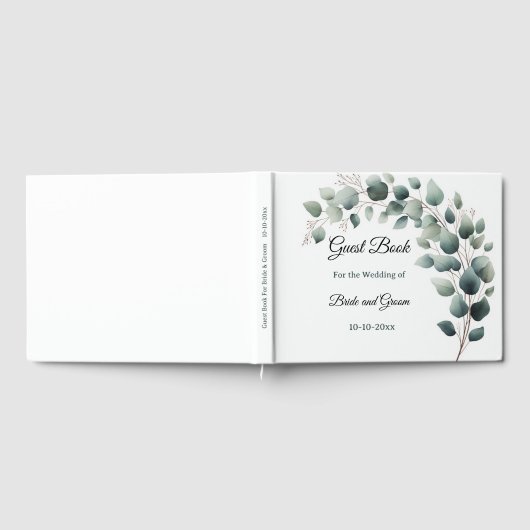 Simple Eucalyptus Wedding Guest Book Gastenboek (Volledig)