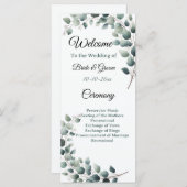 Simple Eucalyptus Wedding Programmakaart (Voorkant / Achterkant)