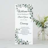 Simple Eucalyptus Wedding Programmakaart (Staand voorkant)