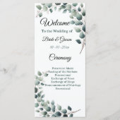 Simple Eucalyptus Wedding Programmakaart (Voorkant)