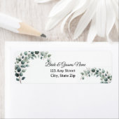 Simple Eucalyptus Wedding Return Address Etiket (Insitu)