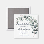 Simple Eucalyptus Wedding Save the Date Magnet (Voorkant / Achterkant)