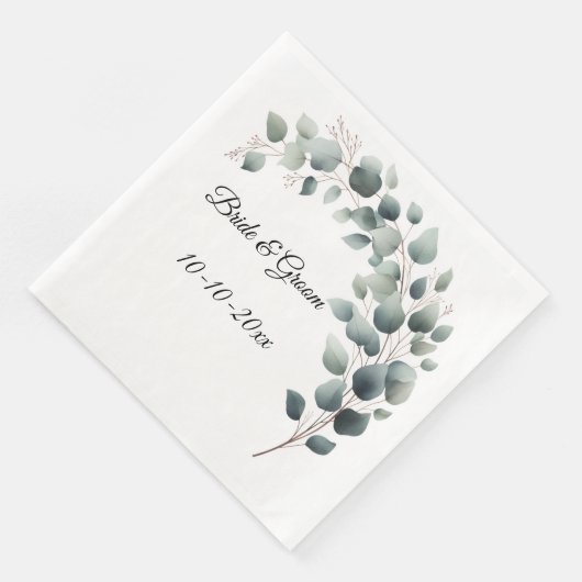 Simple Eucalyptus Wedding Servet (Hoek)