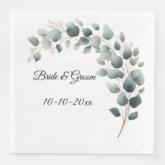 Simple Eucalyptus Wedding Servet (Voorkant)