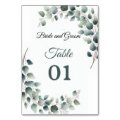 Simple Eucalyptus Wedding Table Card Kaart (Voorkant)