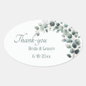 Simple Eucalyptus Wedding Thank-you Sticker (Voorkant)