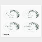 Simple Eucalyptus Wedding Thank-you Sticker (Vel)