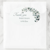 Simple Eucalyptus Wedding Thank-you Sticker (Tas)