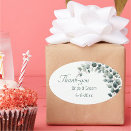 Simple Eucalyptus Wedding Thank-you Sticker