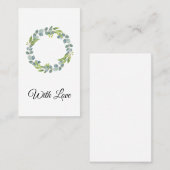 Simple Eucalyptus Wreath Wedding Card - Blank Visitekaartje (Voorkant / Achterkant)