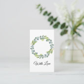 Simple Eucalyptus Wreath Wedding Card - Blank Visitekaartje (Staand voorkant)