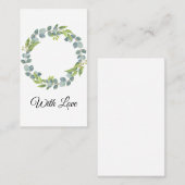 Simple Eucalyptus Wreath Wedding Card - Blank Visitekaartje (Voorkant / Achterkant)