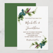Simple Evergreen Greenery Floral Christelijk Weddi Kaart (Voorkant / Achterkant)