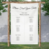 Simple Fabric Seating Chart - Custom Wedding Decor Spandoek