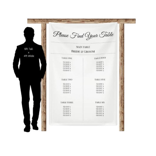 Simple Fabric Seating Chart - Custom Wedding Decor Spandoek