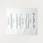 Simple Fabric Wedding Menu Banner Wandkleed (Voorkant (horizontaal))