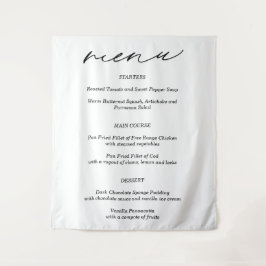 Simple Fabric Wedding Menu Banner Wandkleed