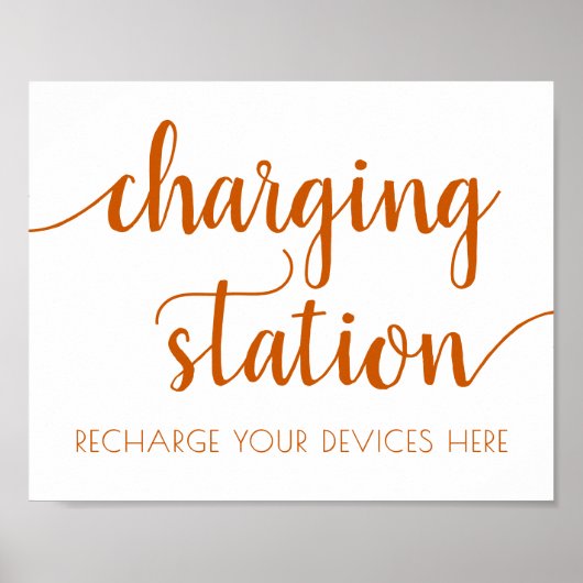 Simple Fall Charging Station | Burnt Orange Event Poster (Voorkant)