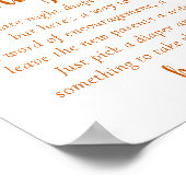 Simple Fall Late Night Diapers | Orange Shower Poster (Hoek)