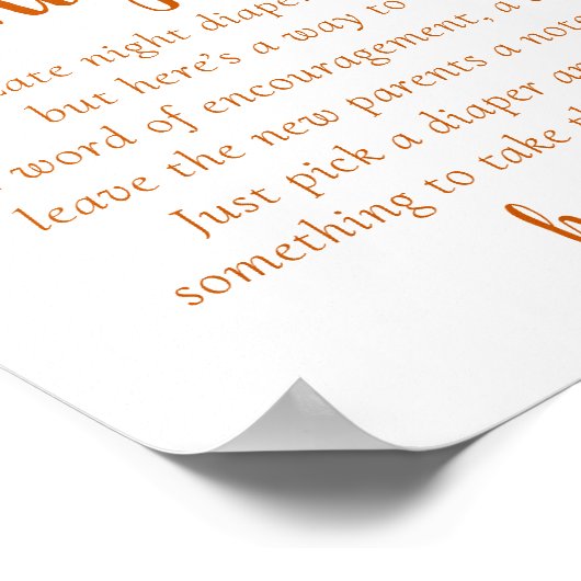 Simple Fall Late Night Diapers | Orange Shower Poster (Hoek)