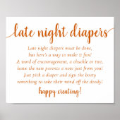 Simple Fall Late Night Diapers | Orange Shower Poster (Voorkant)