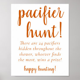 Simple Fall Pacifier Hunt | Burnt Orange Game Poster
