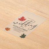 Simple Fall Wedding Leaf  Acryl Uitnodigingen (Laagn)