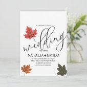 Simple Fall Wedding Leaf  Kaart (Staand voorkant)