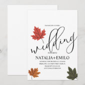 Simple Fall Wedding Leaf  Kaart (Voorkant / Achterkant)