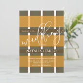 Simple Fall Wedding Plaid  Kaart (Staand voorkant)
