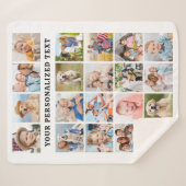 Simple Family 20 Custom Photos Collage Birthday  Sherpa Deken (Voorkant (horizontaal))