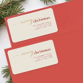 Simple Family Christmas Holiday Return Address Etiket