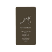 Simple Family Merry Christmas Return Address Etiket (Voorkant)
