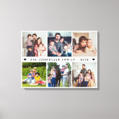 Simple Family Photo Collage Heart Typography  Canvas Afdruk (Voorkant)