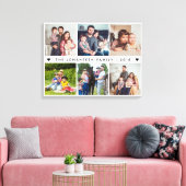 Simple Family Photo Collage Heart Typography  Canvas Afdruk (Insitu (Woonkamer))
