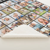 Simple Family Photo Collage Personalized Name  Sherpa Deken (3/4)