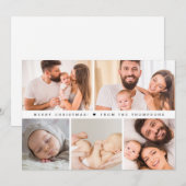 Simple Family Photo Grid Collage Merry Christmas  Kaart (Voorkant / Achterkant)