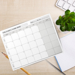 Simple Family Planner Calendar Notepad 2026 Notitieblok