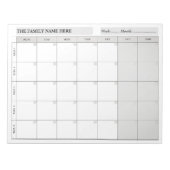 Simple Family Planner Calendar Notepad 2026 Notitieblok (Voorkant)