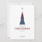 Simple Fancy Original Modern Christmas Tree Photo Feestdagenkaart (Voorkant)