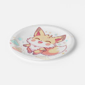 Simple Fantasy Fox Baby shower Papieren Bordje (Gekanteld)
