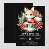 Simple Fantasy Fox Verjaardag digitaal Kaart (Voorkant / Achterkant)
