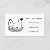 Simple Farmhouse Chicken Eggs QRCode Visitekaartje (Voorkant)