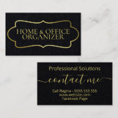 Simple FAUX Gold Black Casual Personal Assistant Visitekaartje (Voorkant / Achterkant)