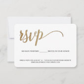 Simple Faux Gold Glitter Wedding Website antwoord (Voorkant)